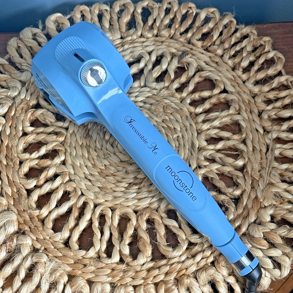 Irresistible Me Moonstone Automatic Steam Hair Curler‎ Blue Curling Tool Waves